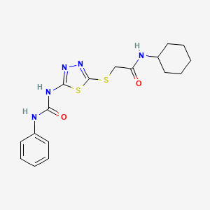 N-cyclohexyl-2-[[5-(phenylcarbamoylamino)-1,3,4-thiadiazol-2-yl]sulfanyl]acetamide