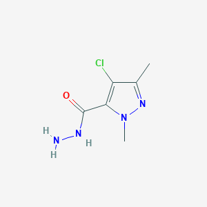 molecular formula C6H9ClN4O B2673869 4-Chloro-1,3-dimethyl-1H-pyrazole-5-carbohydrazide CAS No. 676348-43-9