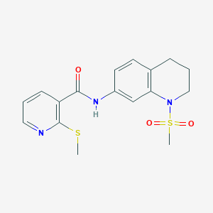 molecular formula C17H19N3O3S2 B2673889 N-(1-(methylsulfonyl)-1,2,3,4-tetrahydroquinolin-7-yl)-2-(methylthio)nicotinamide CAS No. 1208519-24-7