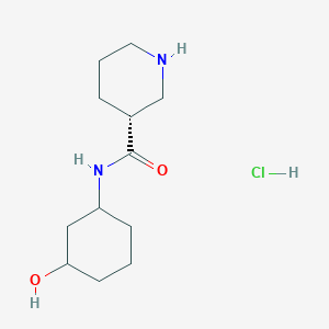 molecular formula C12H23ClN2O2 B2673893 (3R)-N-(3-hydroxycyclohexyl)piperidine-3-carboxamide hydrochloride CAS No. 2089253-82-5
