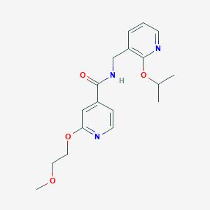 molecular formula C18H23N3O4 B2673894 N-((2-isopropoxypyridin-3-yl)methyl)-2-(2-methoxyethoxy)isonicotinamide CAS No. 2034492-41-4