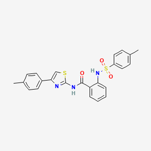 molecular formula C24H21N3O3S2 B2673899 2-(4-methylbenzenesulfonamido)-N-[4-(4-methylphenyl)-1,3-thiazol-2-yl]benzamide CAS No. 361469-69-4