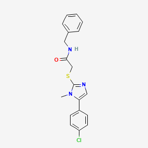 molecular formula C19H18ClN3OS B2673905 N-benzyl-2-{[5-(4-chlorophenyl)-1-methyl-1H-imidazol-2-yl]sulfanyl}acetamide CAS No. 932460-47-4
