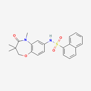 molecular formula C22H22N2O4S B2673921 N-(3,3,5-trimethyl-4-oxo-2,3,4,5-tetrahydrobenzo[b][1,4]oxazepin-7-yl)naphthalene-1-sulfonamide CAS No. 922103-17-1
