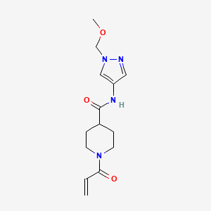 molecular formula C14H20N4O3 B2673928 N-[1-(methoxymethyl)-1H-pyrazol-4-yl]-1-(prop-2-enoyl)piperidine-4-carboxamide CAS No. 2361859-25-6