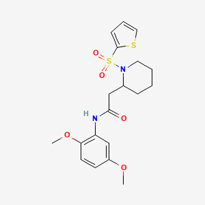 molecular formula C19H24N2O5S2 B2673934 N-(2,5-dimethoxyphenyl)-2-(1-(thiophen-2-ylsulfonyl)piperidin-2-yl)acetamide CAS No. 941956-44-1