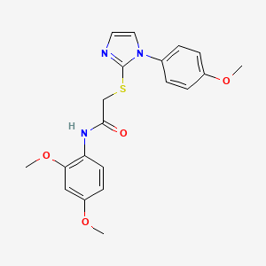 molecular formula C20H21N3O4S B2673945 N-(2,4-dimethoxyphenyl)-2-{[1-(4-methoxyphenyl)-1H-imidazol-2-yl]sulfanyl}acetamide CAS No. 688335-95-7