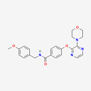 molecular formula C23H24N4O4 B2673958 N-(4-methoxybenzyl)-4-[(3-morpholin-4-ylpyrazin-2-yl)oxy]benzamide CAS No. 1251545-70-6
