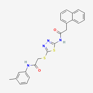 molecular formula C23H20N4O2S2 B2673972 2-(naphthalen-1-yl)-N-(5-((2-oxo-2-(m-tolylamino)ethyl)thio)-1,3,4-thiadiazol-2-yl)acetamide CAS No. 392292-46-5