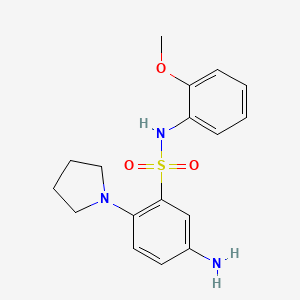 molecular formula C17H21N3O3S B2673981 5-Amino-N-(2-methoxy-phenyl)-2-pyrrolidin-1-yl-benzenesulfonamide CAS No. 326619-12-9