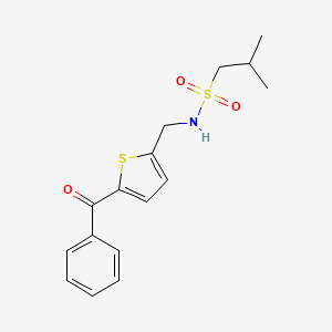 molecular formula C16H19NO3S2 B2673984 N-[(5-benzoylthiophen-2-yl)methyl]-2-methylpropane-1-sulfonamide CAS No. 1797141-73-1