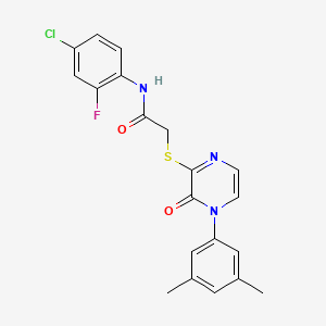 N-(4-chloro-2-fluorophenyl)-2-{[4-(3,5-dimethylphenyl)-3-oxo-3,4-dihydropyrazin-2-yl]thio}acetamide