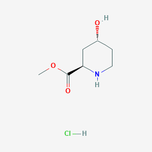 molecular formula C7H14ClNO3 B2673993 Methyl (2R,4R)-4-Hydroxypiperidine-2-carboxylate Hydrochloride CAS No. 1104460-09-4
