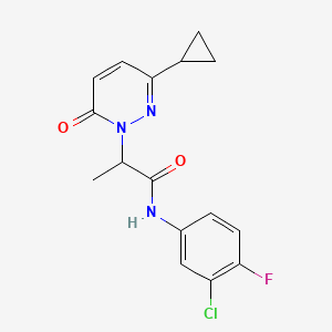 N-(3-chloro-4-fluorophenyl)-2-(3-cyclopropyl-6-oxopyridazin-1(6H)-yl)propanamide