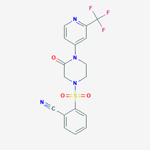 2-[3-Oxo-4-[2-(trifluoromethyl)pyridin-4-yl]piperazin-1-yl]sulfonylbenzonitrile