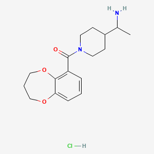[4-(1-Aminoethyl)piperidin-1-yl]-(3,4-dihydro-2H-1,5-benzodioxepin-6-yl)methanone;hydrochloride