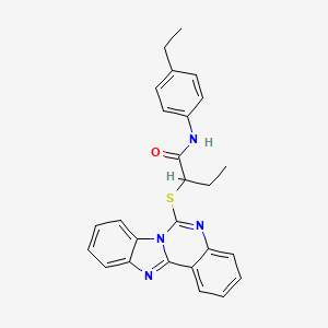 2-(benzimidazo[1,2-c]quinazolin-6-ylthio)-N-(4-ethylphenyl)butanamide
