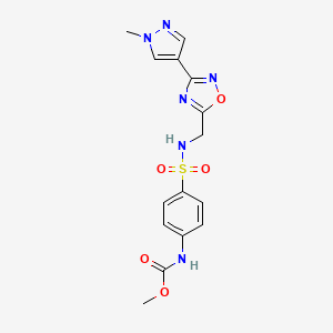 methyl (4-(N-((3-(1-methyl-1H-pyrazol-4-yl)-1,2,4-oxadiazol-5-yl)methyl)sulfamoyl)phenyl)carbamate