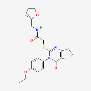 2-[[3-(4-ethoxyphenyl)-4-oxo-6,7-dihydrothieno[3,2-d]pyrimidin-2-yl]sulfanyl]-N-(furan-2-ylmethyl)acetamide