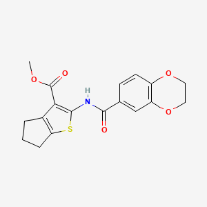 methyl 2-(2,3-dihydrobenzo[b][1,4]dioxine-6-carboxamido)-5,6-dihydro-4H-cyclopenta[b]thiophene-3-carboxylate