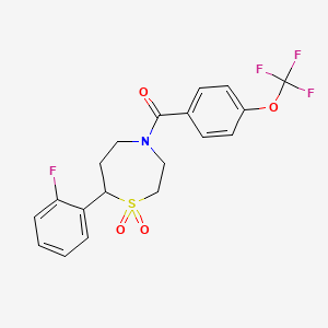 (7-(2-Fluorophenyl)-1,1-dioxido-1,4-thiazepan-4-yl)(4-(trifluoromethoxy)phenyl)methanone