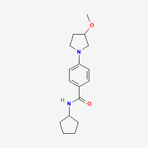 molecular formula C17H24N2O2 B2674046 N-cyclopentyl-4-(3-methoxypyrrolidin-1-yl)benzamide CAS No. 2034441-61-5