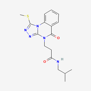 molecular formula C17H21N5O2S B2674048 N-(2-methylpropyl)-3-[1-(methylsulfanyl)-5-oxo-4H,5H-[1,2,4]triazolo[4,3-a]quinazolin-4-yl]propanamide CAS No. 1116065-27-0