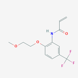 molecular formula C13H14F3NO3 B2674063 N-[2-(2-methoxyethoxy)-5-(trifluoromethyl)phenyl]prop-2-enamide CAS No. 1156926-56-5