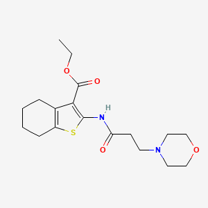 molecular formula C18H26N2O4S B2674067 Ethyl 2-(3-morpholinopropanamido)-4,5,6,7-tetrahydrobenzo[b]thiophene-3-carboxylate CAS No. 302936-01-2