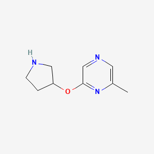 molecular formula C9H13N3O B2674077 2-Methyl-6-(pyrrolidin-3-yloxy)pyrazine CAS No. 2197523-34-3