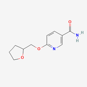 molecular formula C11H14N2O3 B2674081 6-((Tetrahydrofuran-2-yl)methoxy)nicotinamide CAS No. 2034273-01-1
