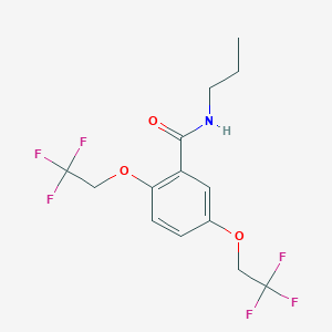 molecular formula C14H15F6NO3 B2674083 N-propyl-2,5-bis(2,2,2-trifluoroethoxy)benzamide CAS No. 477864-02-1