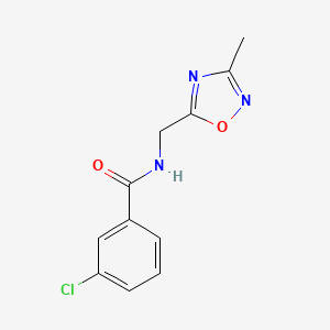 molecular formula C11H10ClN3O2 B2674088 3-chloro-N-[(3-methyl-1,2,4-oxadiazol-5-yl)methyl]benzamide CAS No. 1234822-80-0