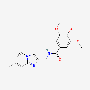 molecular formula C19H21N3O4 B2674092 3,4,5-trimethoxy-N-[(7-methylimidazo[1,2-a]pyridin-2-yl)methyl]benzamide CAS No. 868970-84-7