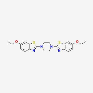 molecular formula C22H24N4O2S2 B2674094 1,4-Bis(6-ethoxybenzo[d]thiazol-2-yl)piperazine CAS No. 863001-01-8