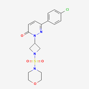 molecular formula C17H19ClN4O4S B2674098 6-(4-Chlorophenyl)-2-(1-morpholin-4-ylsulfonylazetidin-3-yl)pyridazin-3-one CAS No. 2380191-20-6