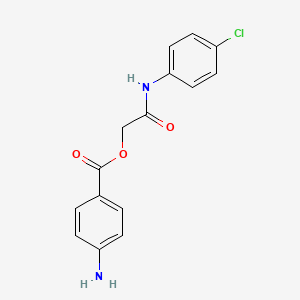 molecular formula C15H13ClN2O3 B2674104 2-[(4-Chlorophenyl)amino]-2-oxoethyl 4-aminobenzoate CAS No. 931259-50-6