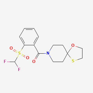 (2-((Difluoromethyl)sulfonyl)phenyl)(1-oxa-4-thia-8-azaspiro[4.5]decan-8-yl)methanone