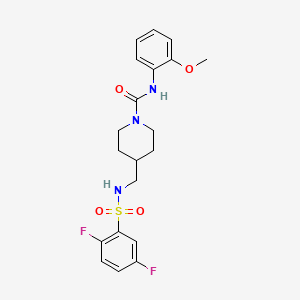 molecular formula C20H23F2N3O4S B2674113 4-((2,5-difluorophenylsulfonamido)methyl)-N-(2-methoxyphenyl)piperidine-1-carboxamide CAS No. 1235114-59-6