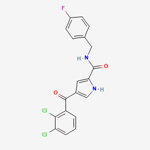 molecular formula C19H13Cl2FN2O2 B2674120 4-(2,3-dichlorobenzoyl)-N-(4-fluorobenzyl)-1H-pyrrole-2-carboxamide CAS No. 477870-42-1