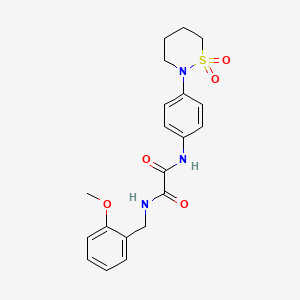 molecular formula C20H23N3O5S B2674121 N-[4-(1,1-dioxo-1lambda6,2-thiazinan-2-yl)phenyl]-N'-[(2-methoxyphenyl)methyl]ethanediamide CAS No. 900000-51-3