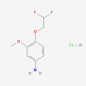molecular formula C9H12ClF2NO2 B2674125 4-(2,2-Difluoroethoxy)-3-methoxyaniline hydrochloride CAS No. 1431965-74-0