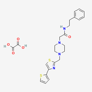 molecular formula C24H28N4O5S2 B2674132 N-phenethyl-2-(4-((4-(thiophen-2-yl)thiazol-2-yl)methyl)piperazin-1-yl)acetamide oxalate CAS No. 1351607-03-8