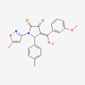 molecular formula C23H20N2O5 B2674147 3-hydroxy-4-(3-methoxybenzoyl)-1-(5-methylisoxazol-3-yl)-5-(p-tolyl)-1H-pyrrol-2(5H)-one CAS No. 618874-62-7