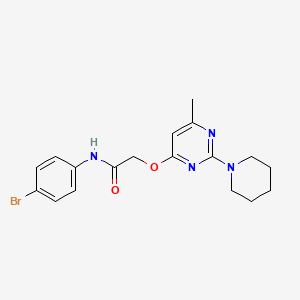 molecular formula C18H21BrN4O2 B2674154 N-(4-bromophenyl)-2-{[6-methyl-2-(piperidin-1-yl)pyrimidin-4-yl]oxy}acetamide CAS No. 1029748-32-0