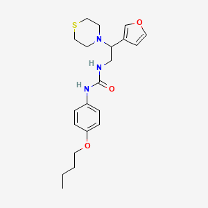 molecular formula C21H29N3O3S B2674156 1-(4-丁氧基苯基)-3-(2-(呋喃-3-基)-2-硫吗啉基)脲 CAS No. 2034455-41-7