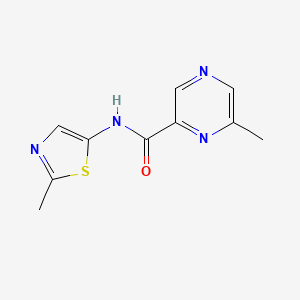 molecular formula C10H10N4OS B2674158 6-Methyl-N-(2-methyl-1,3-thiazol-5-yl)pyrazine-2-carboxamide CAS No. 2415463-39-5