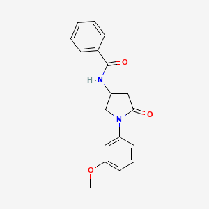 molecular formula C18H18N2O3 B2674160 N-(1-(3-甲氧基苯基)-5-氧代吡咯啉-3-基)苯甲酰胺 CAS No. 905680-96-8