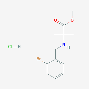 molecular formula C12H17BrClNO2 B2674161 Methyl 2-{[(2-bromophenyl)methyl]amino}-2-methylpropanoate hydrochloride CAS No. 1803586-97-1