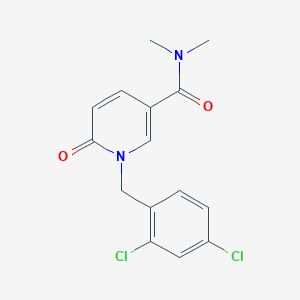 molecular formula C15H14Cl2N2O2 B2674164 1-(2,4-dichlorobenzyl)-N,N-dimethyl-6-oxo-1,6-dihydro-3-pyridinecarboxamide CAS No. 242797-36-0